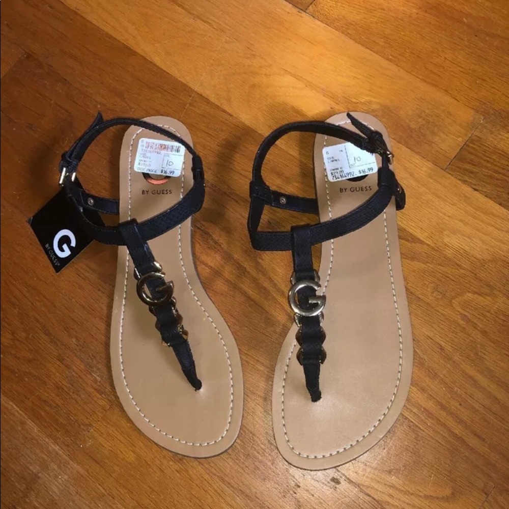 Black and Gold Guess sandals
